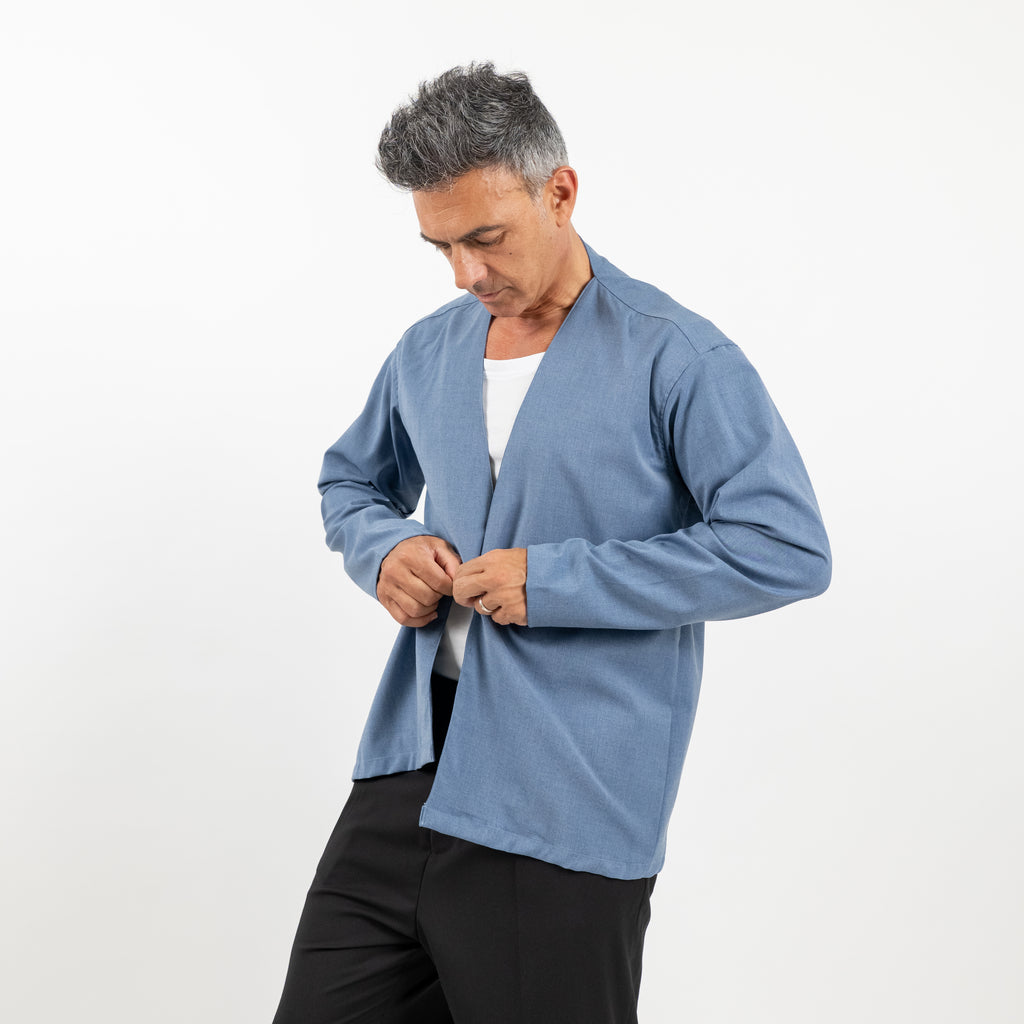 Giacca doppiopetto scollo a V - Polvere