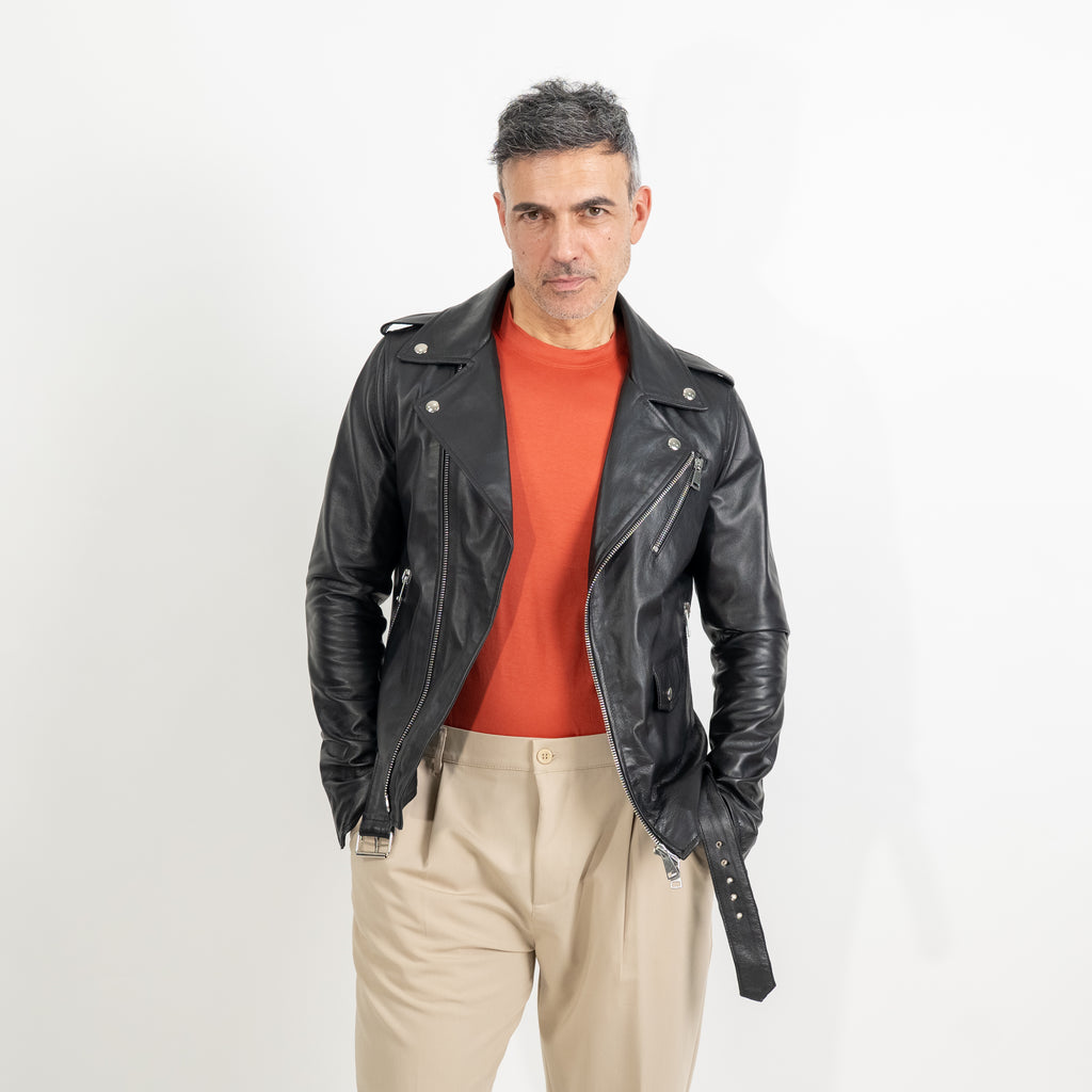 Chiodo slim fit - Nero