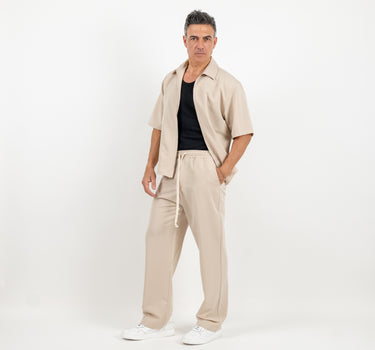 Coordinato camicia con zip e pantalaccio - Beige