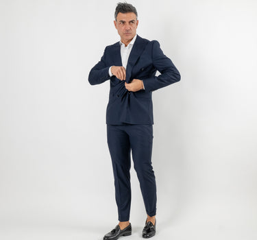 Abito doppiopetto e pantalone con molla - Blu Notte