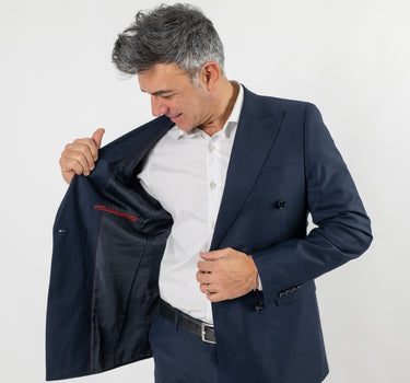 Abito doppiopetto e pantalone con molla - Blu Notte