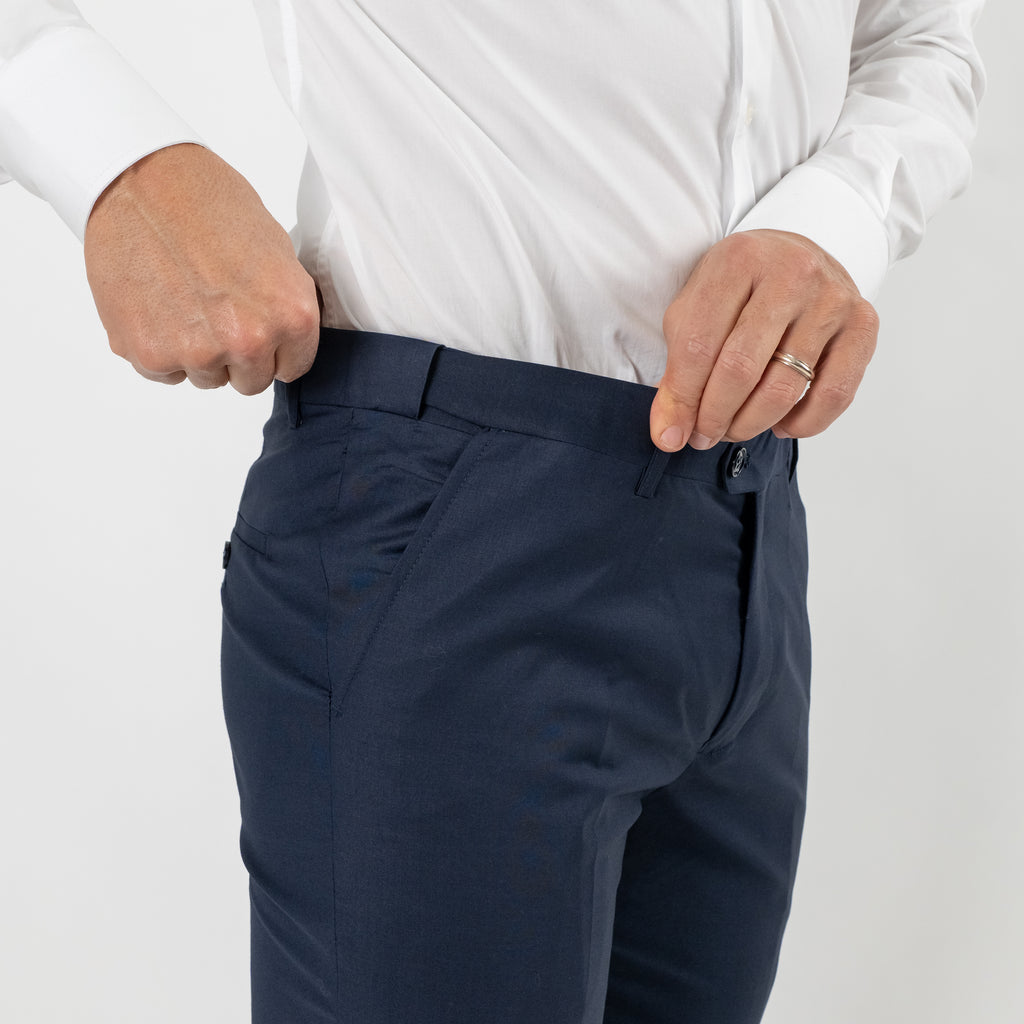 Melange Double Breasted Suit - Royal Blue