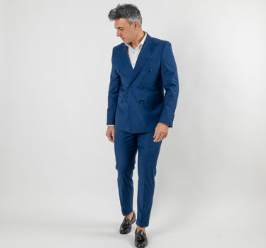 Abito doppiopetto e pantalone con molla - Blu Royal