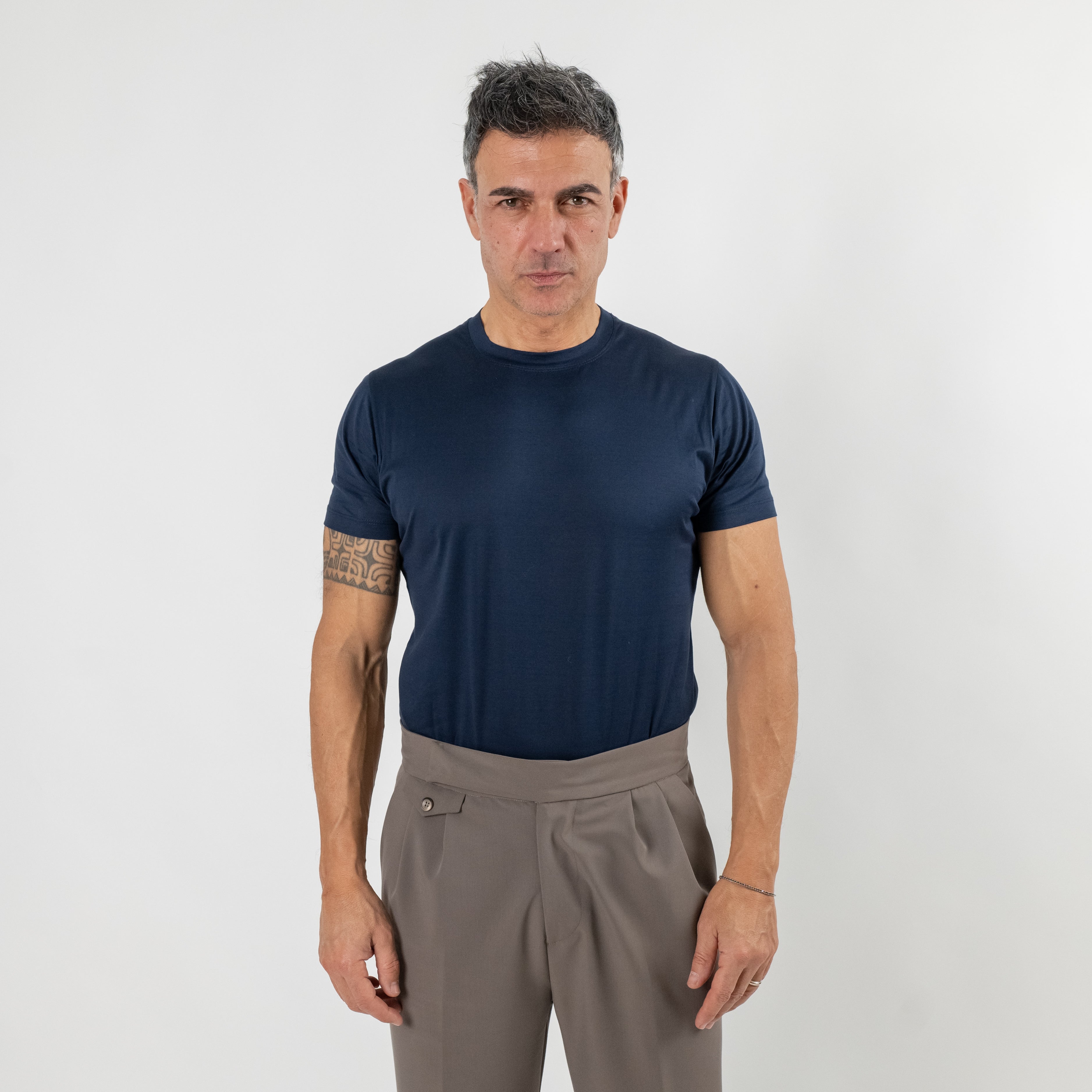 T-shirt in Filo di Scozia - Blu Notte