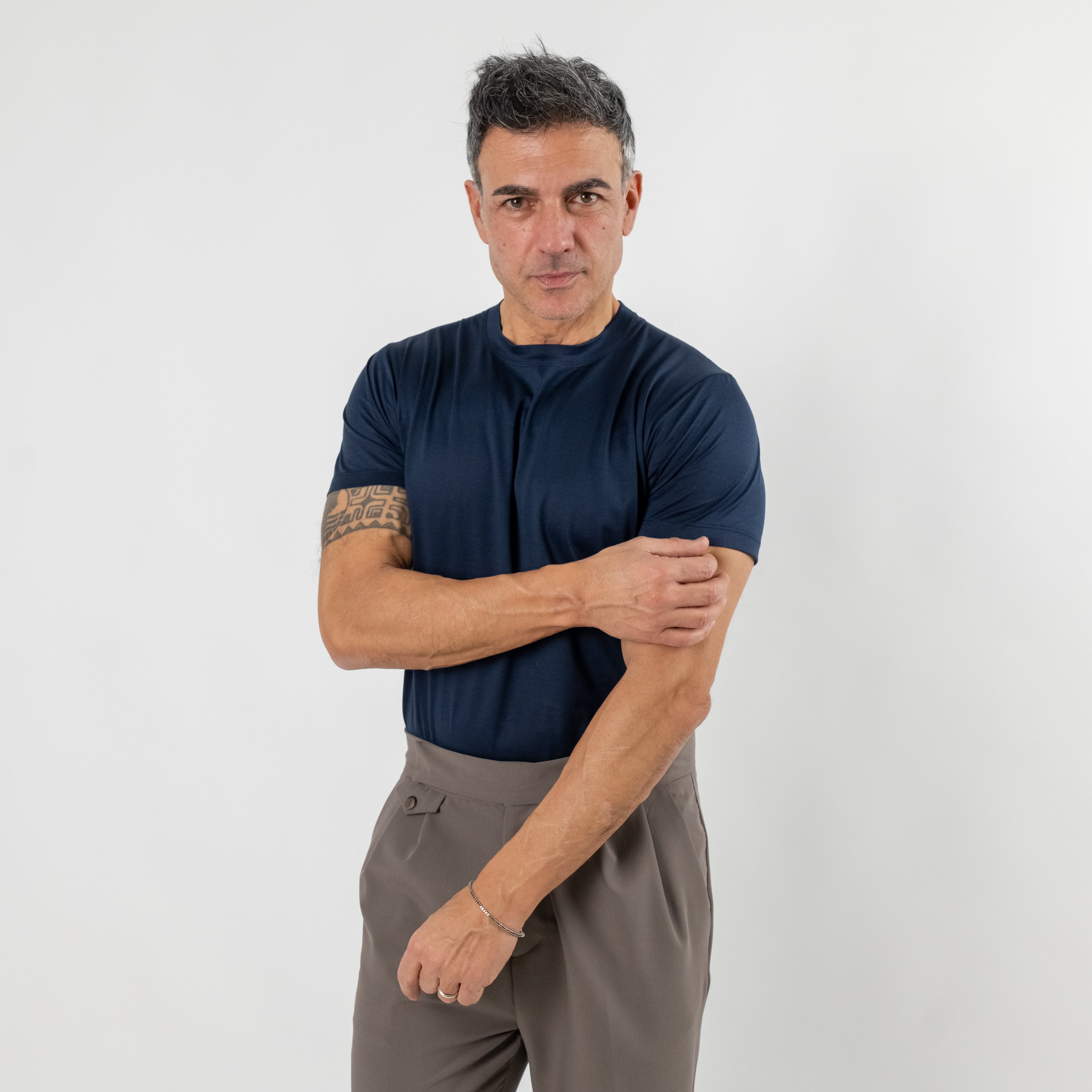 T-shirt in Filo di Scozia - Blu Notte