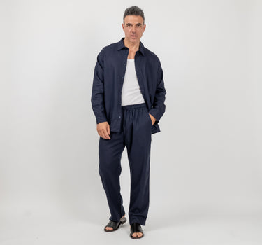 Coordinato in lino - Blu