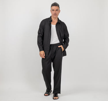 Coordinato in lino - Nero