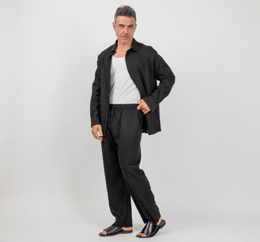 Coordinato in lino - Nero