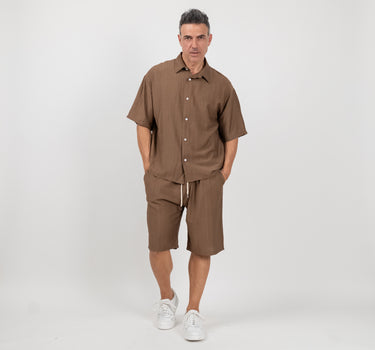 Coordinato plissettato - Marrone