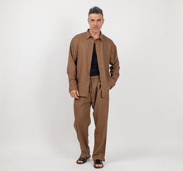 Coordinato in lino - Marrone