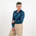 Satin-look shirt with covered buttons - Ottanio
