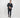 Abito doppiopetto con rever largo pantalone slim - Nero