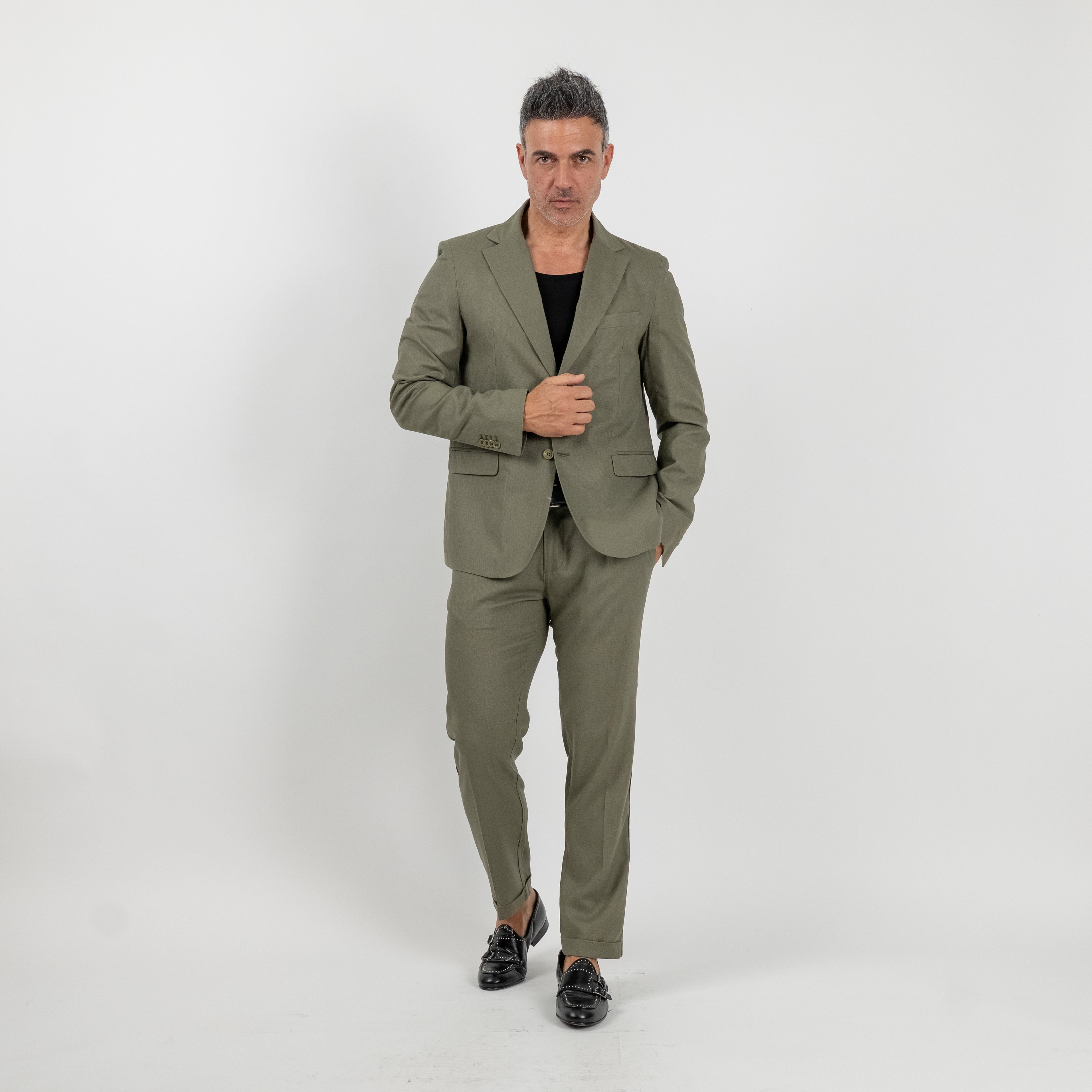 Slim fit double breasted suit - Salmon