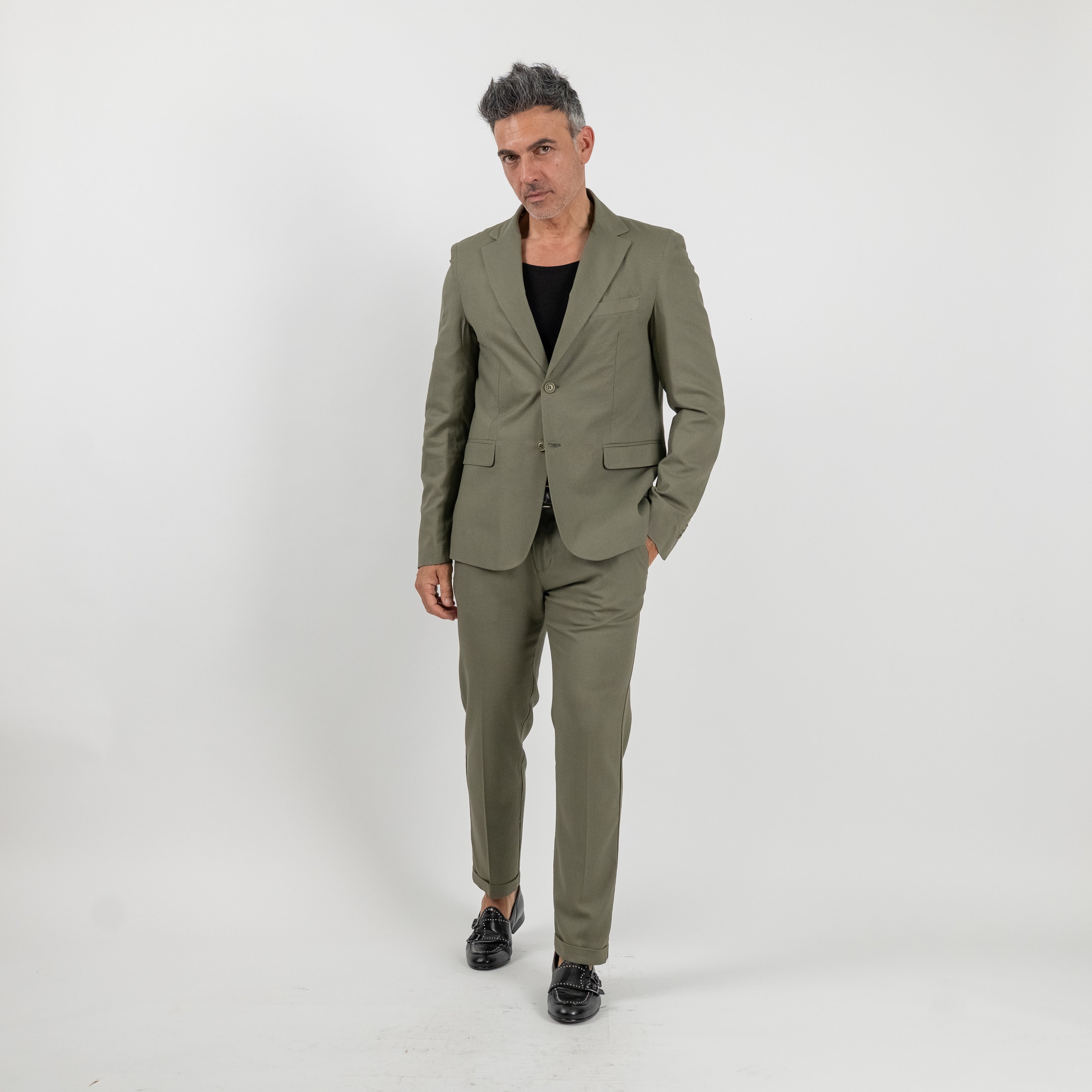 Slim fit double breasted suit - Salmon