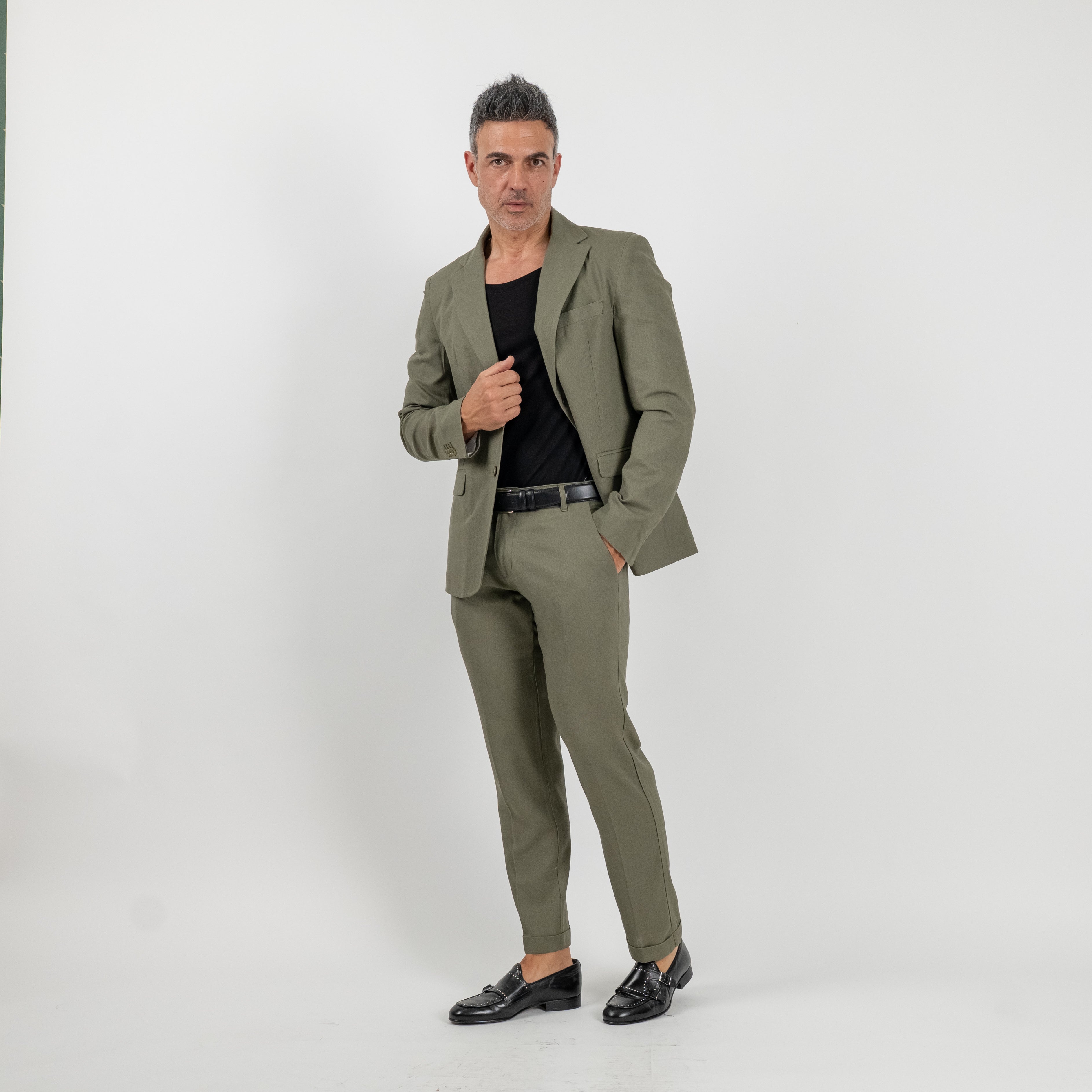 Slim fit double breasted suit - Salmon