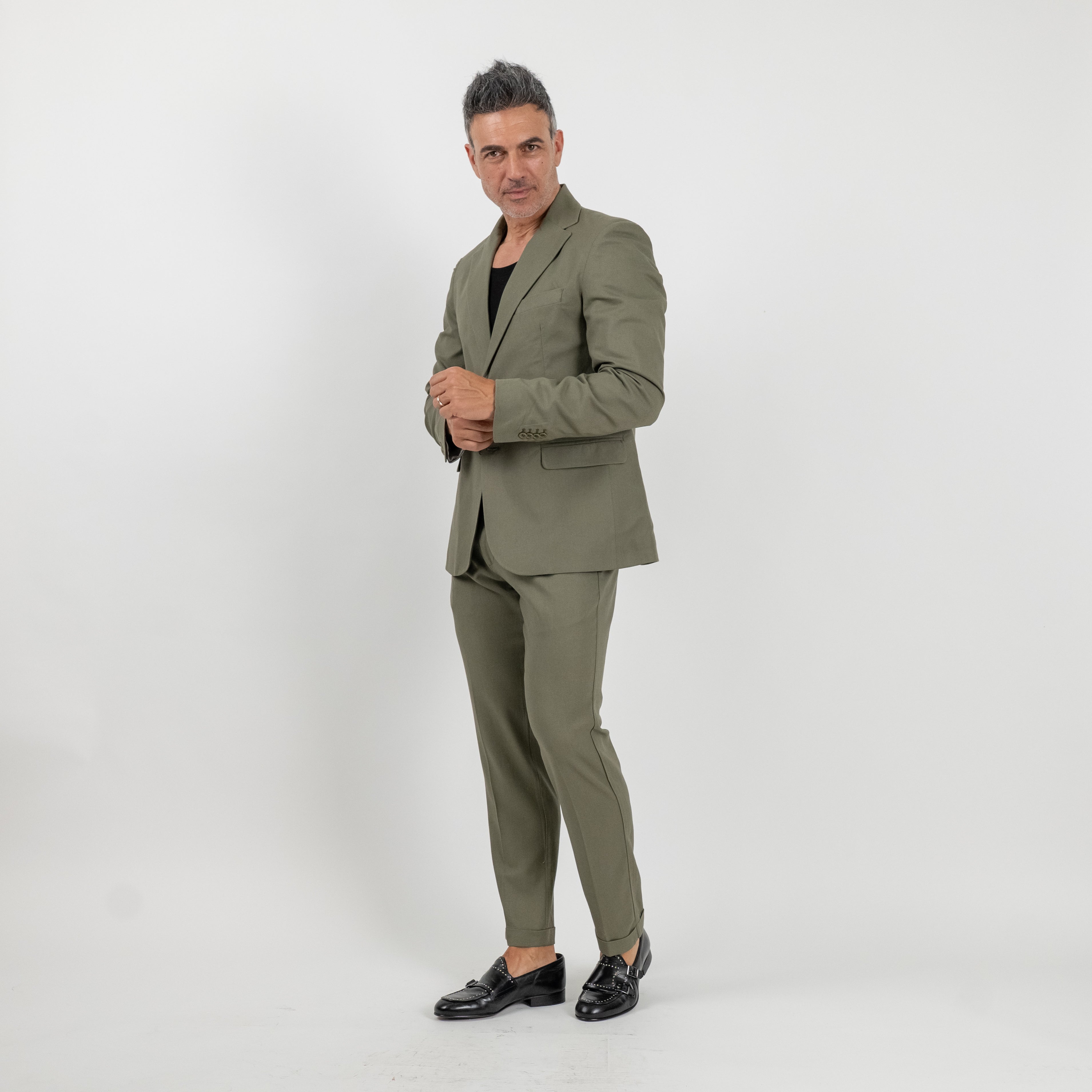 Slim fit double breasted suit - Salmon