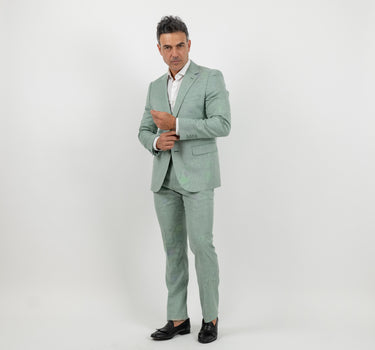 Abito monopetto melange - Verde Menta