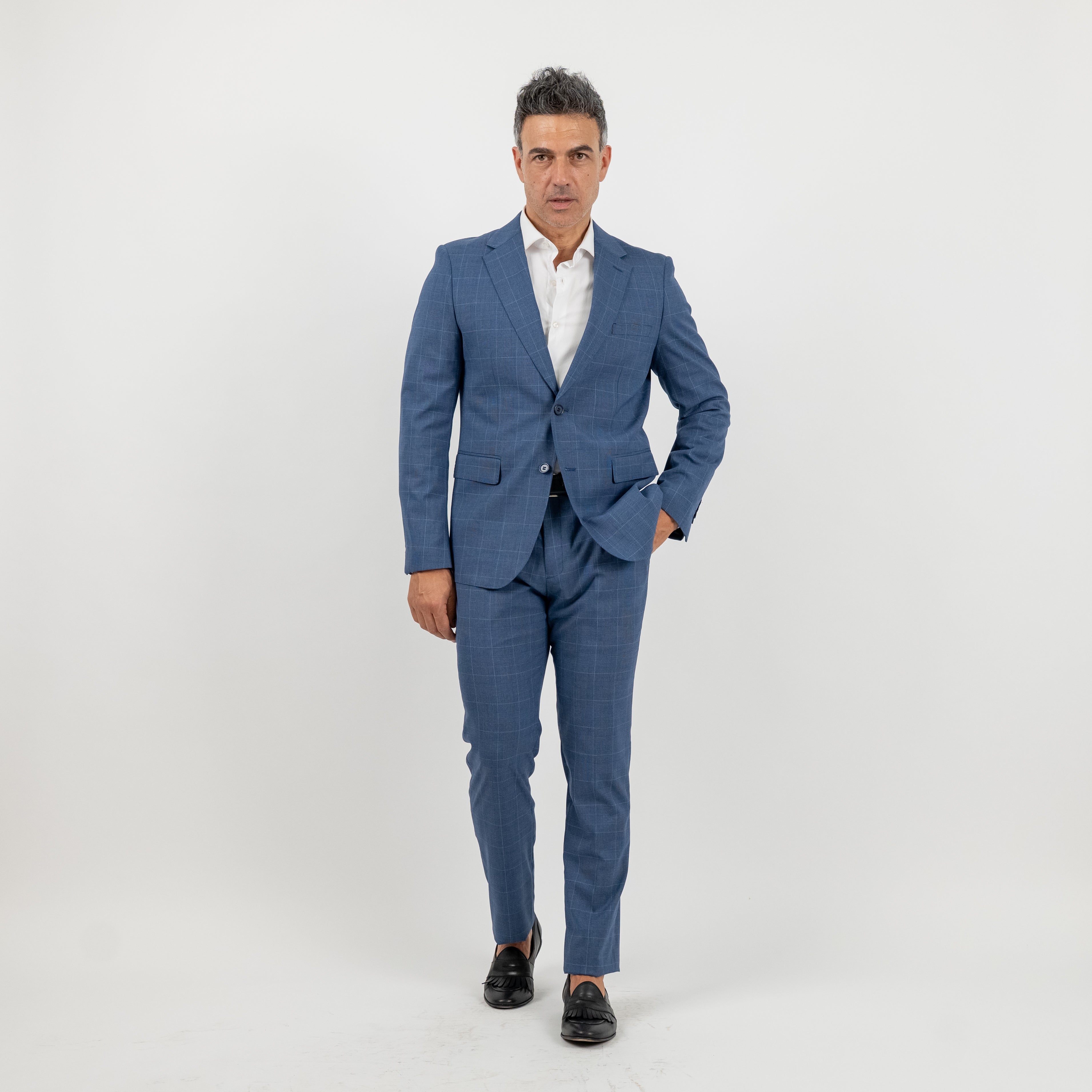 Single-breasted Prince of Wales suit - Blue