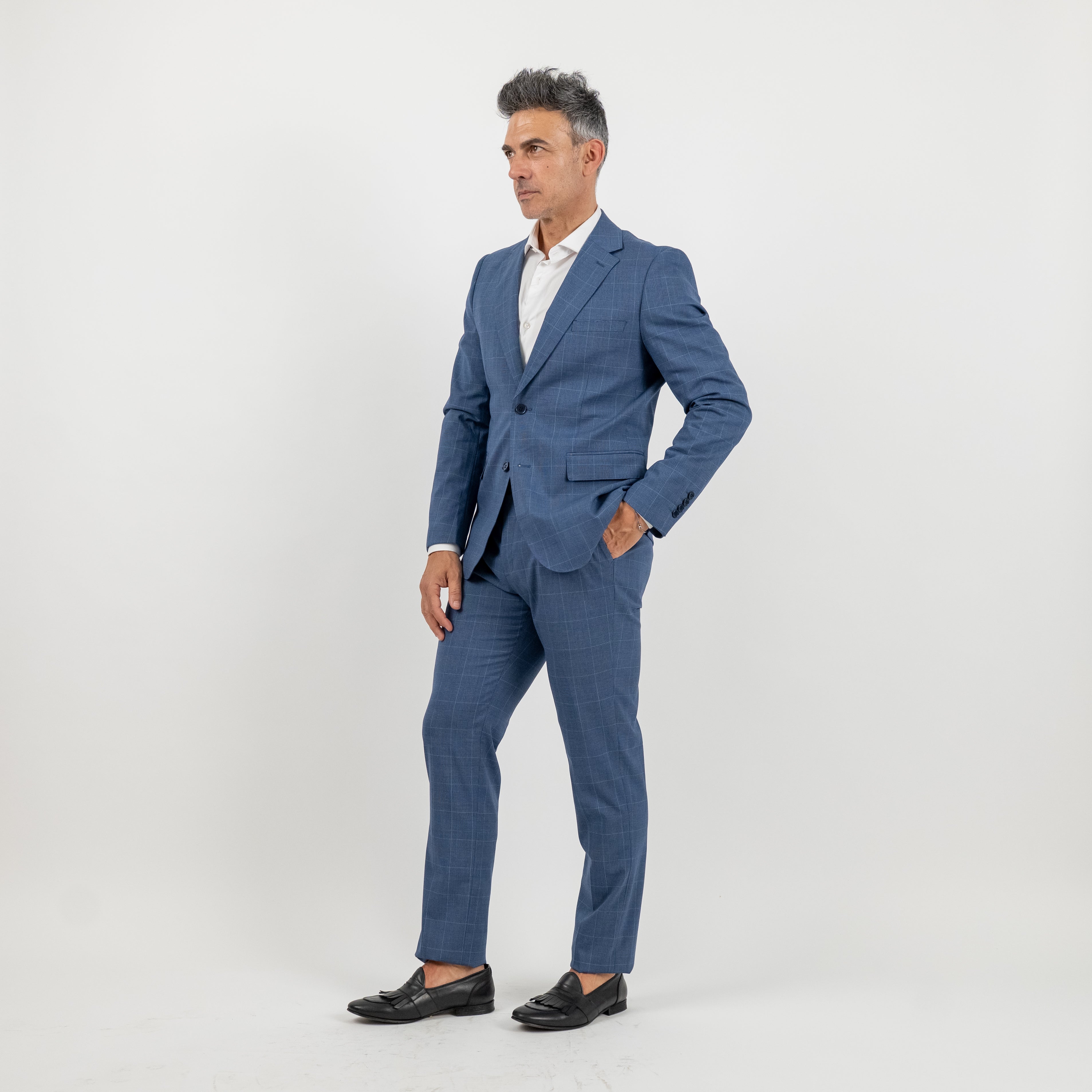 Single-breasted Prince of Wales suit - Blue