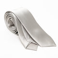 Slim Satin Effect Tie - Silver