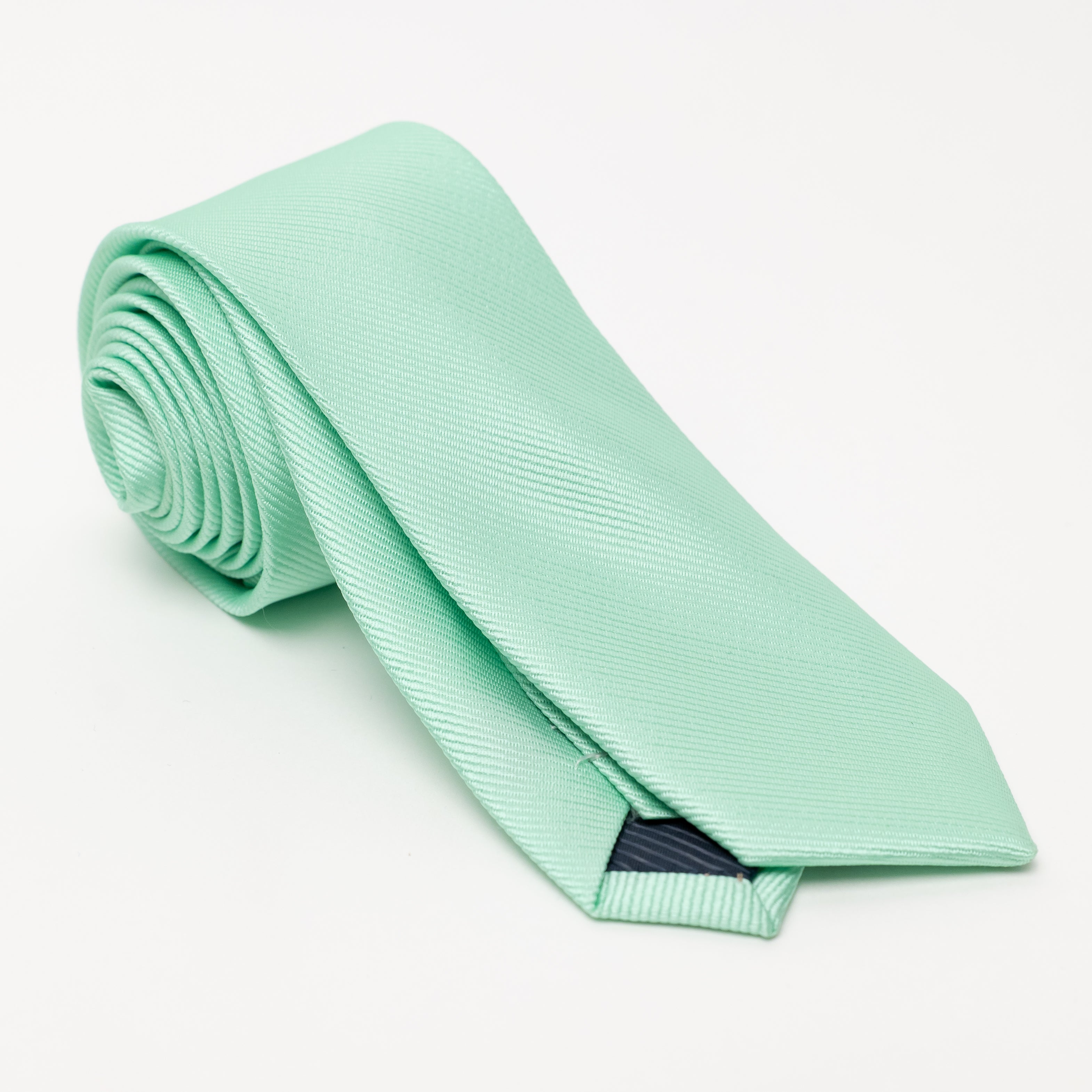 Slim Tie with Texture - Aqua Green