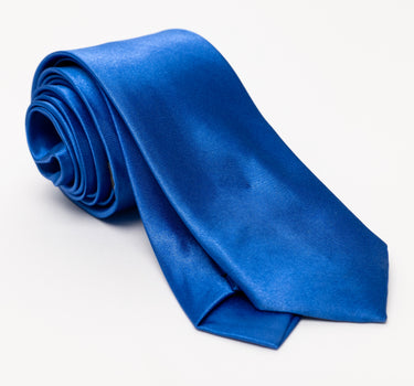Cravatta slim effetto raso - Blu Royal