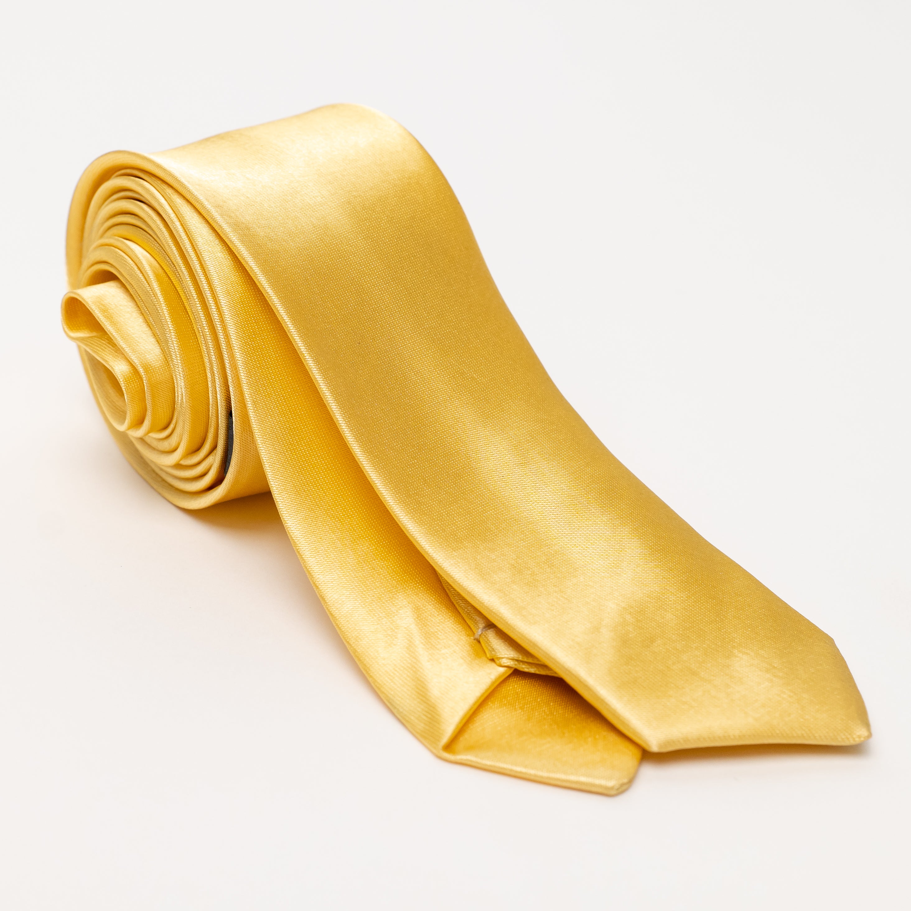 Cravatta slim effetto raso - Giallo