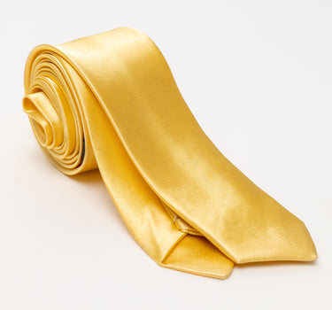 Cravatta slim effetto raso - Giallo