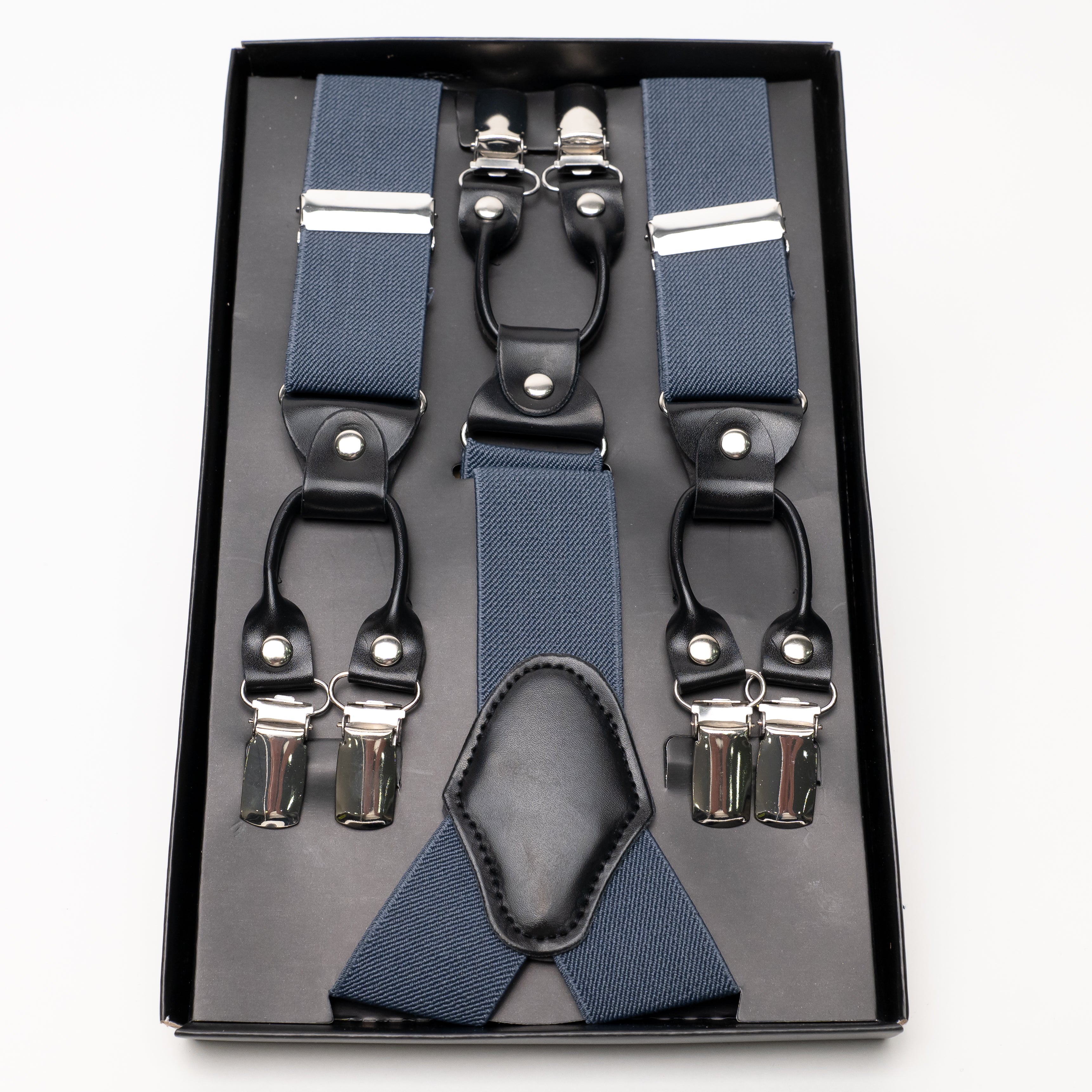 Bretelle in ecopelle - Blu Navy