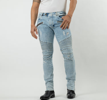 Jeans Biker con zip