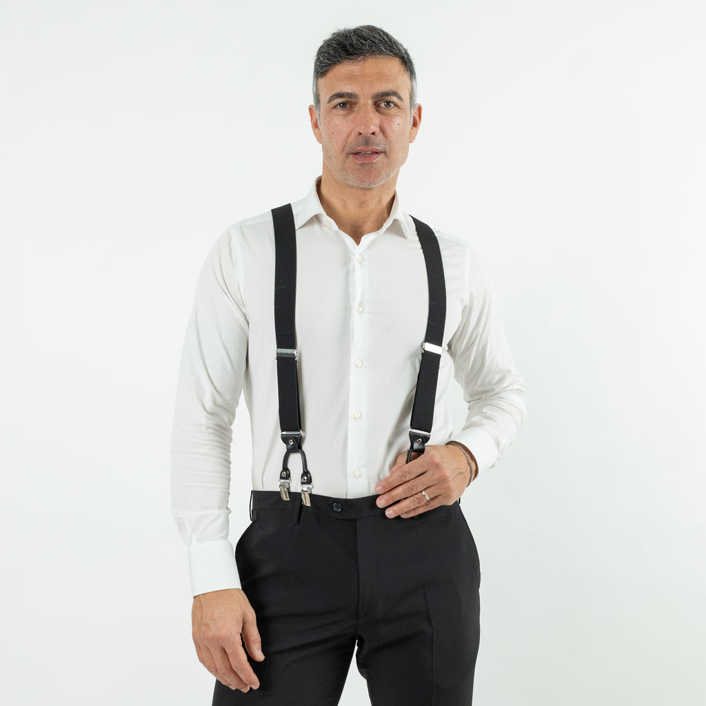 Bretelle in ecopelle - Nero