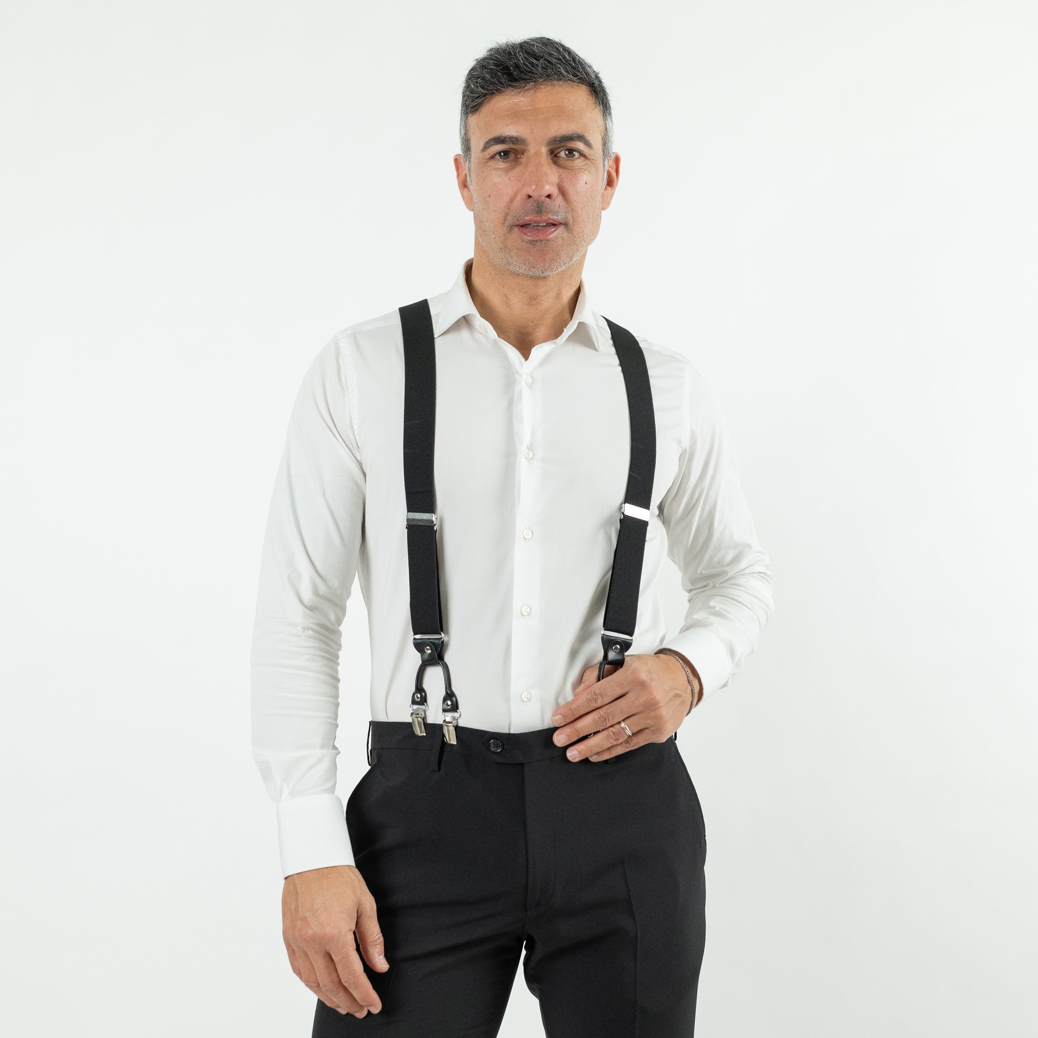 Bretelle in ecopelle - Nero