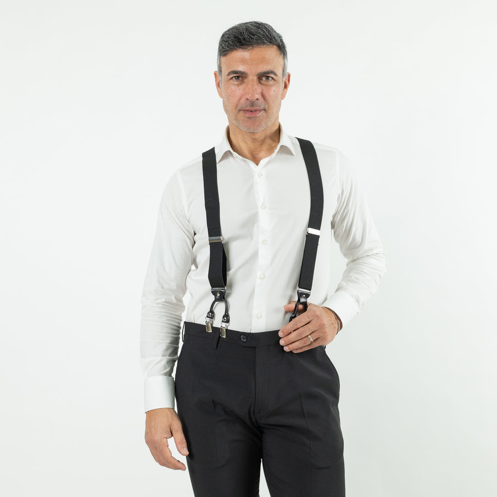 Bretelle in ecopelle - Nero