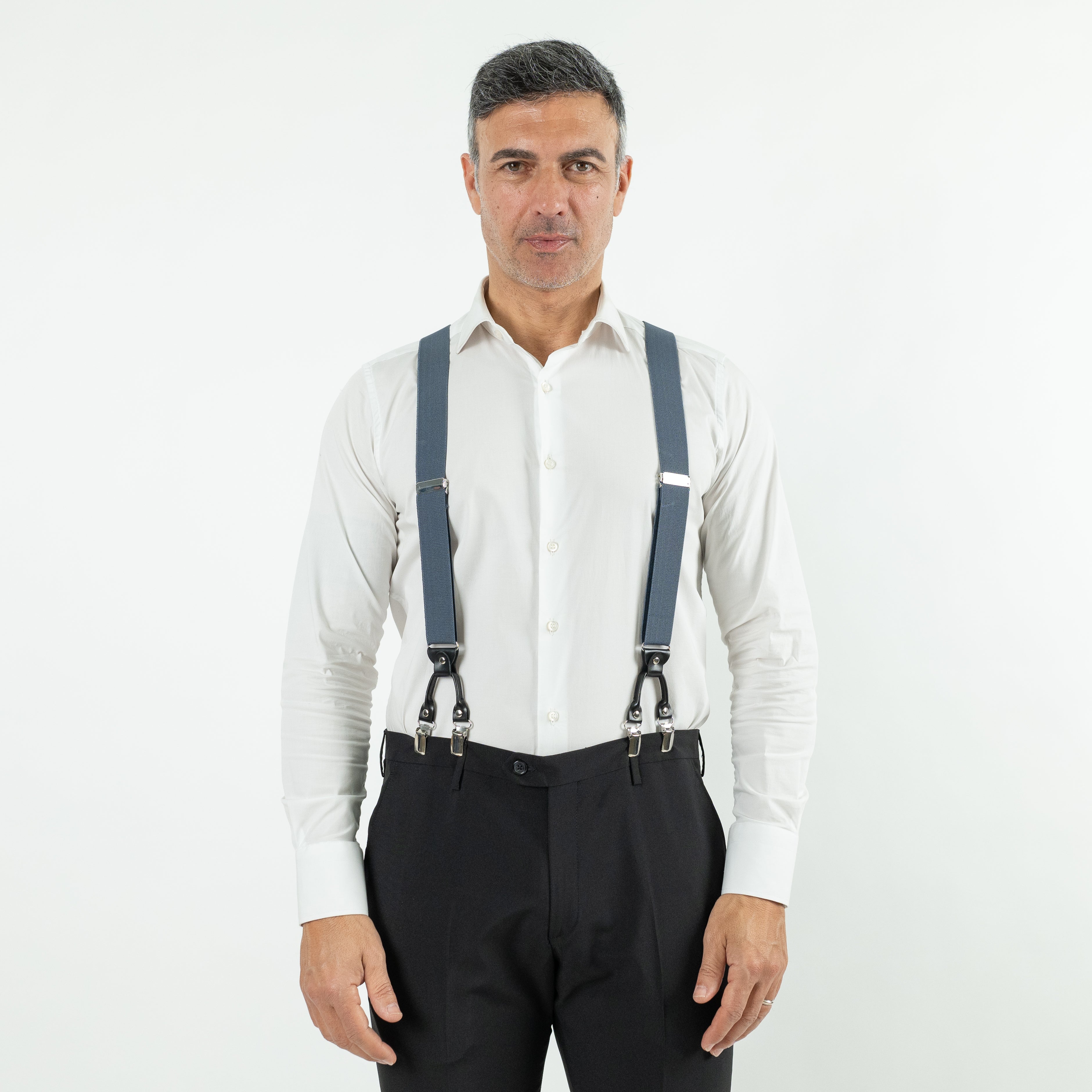 Bretelle in ecopelle - Blu Navy