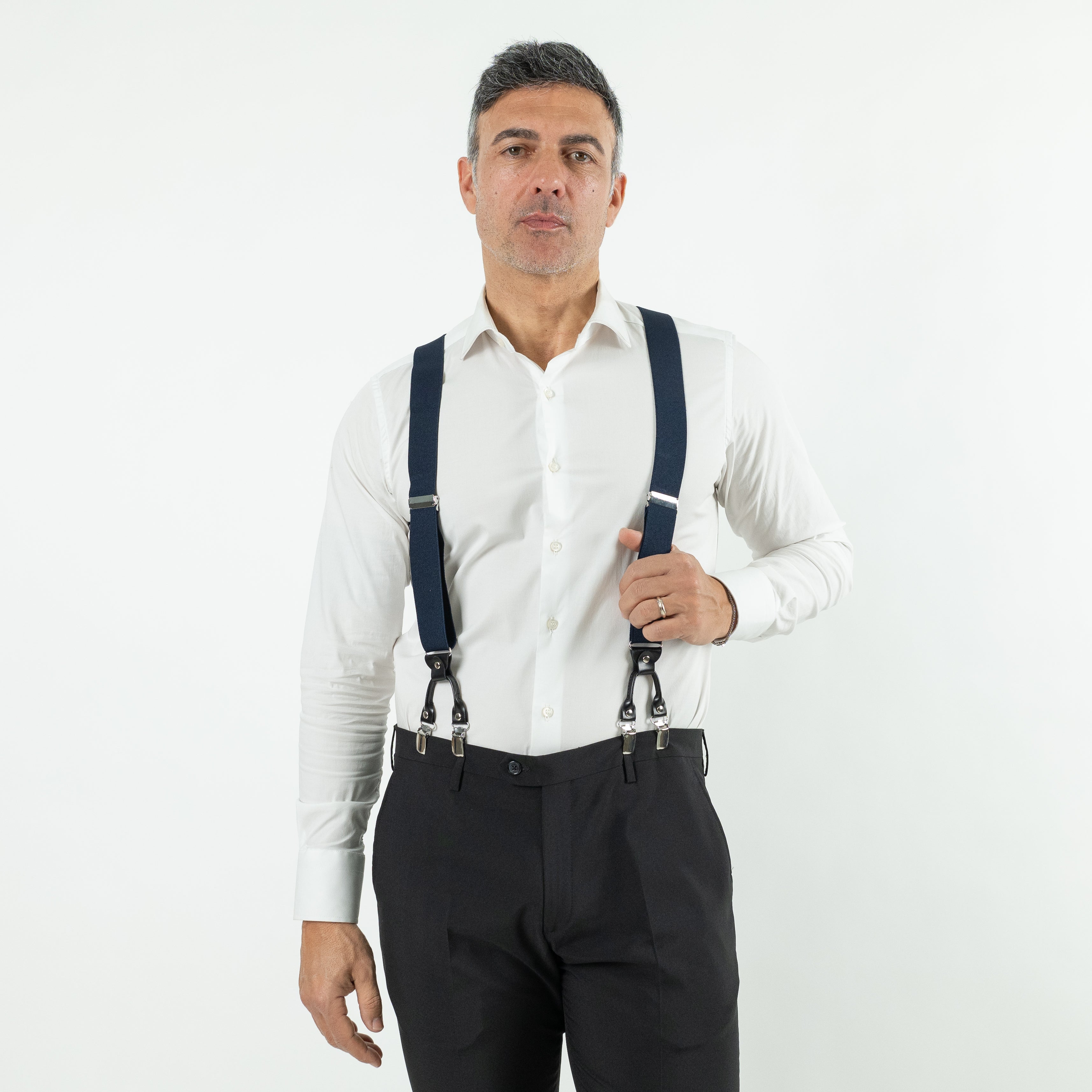 Bretelle in ecopelle - Blu Notte