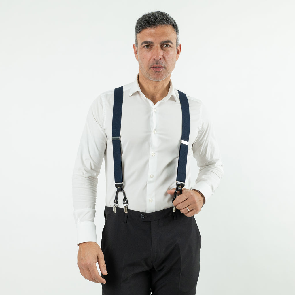 Bretelle in ecopelle - Blu Notte