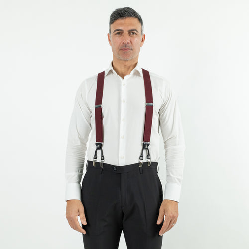 Faux leather braces - Bordeaux