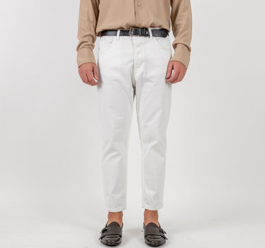 Classic Solid Color Jeans - White