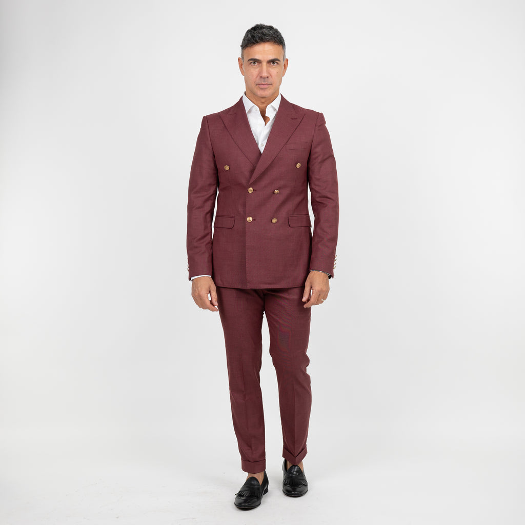 Abito doppio petto bottoni oro - Bordeaux
