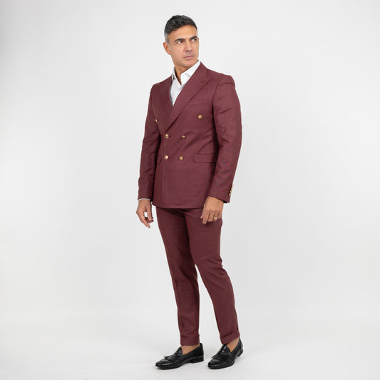 Abito doppio petto bottoni oro - Bordeaux