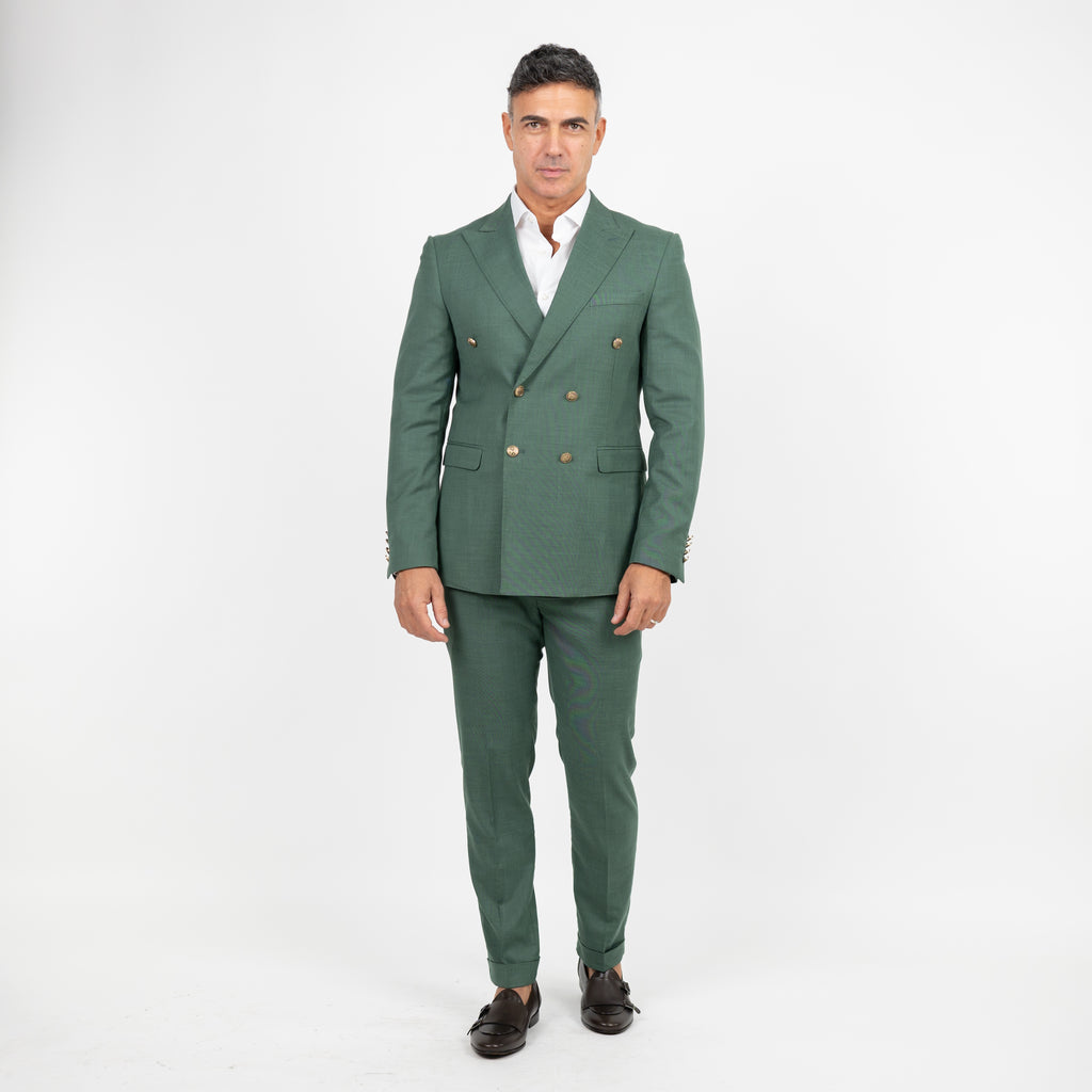 Abito doppio petto bottoni oro - Verde