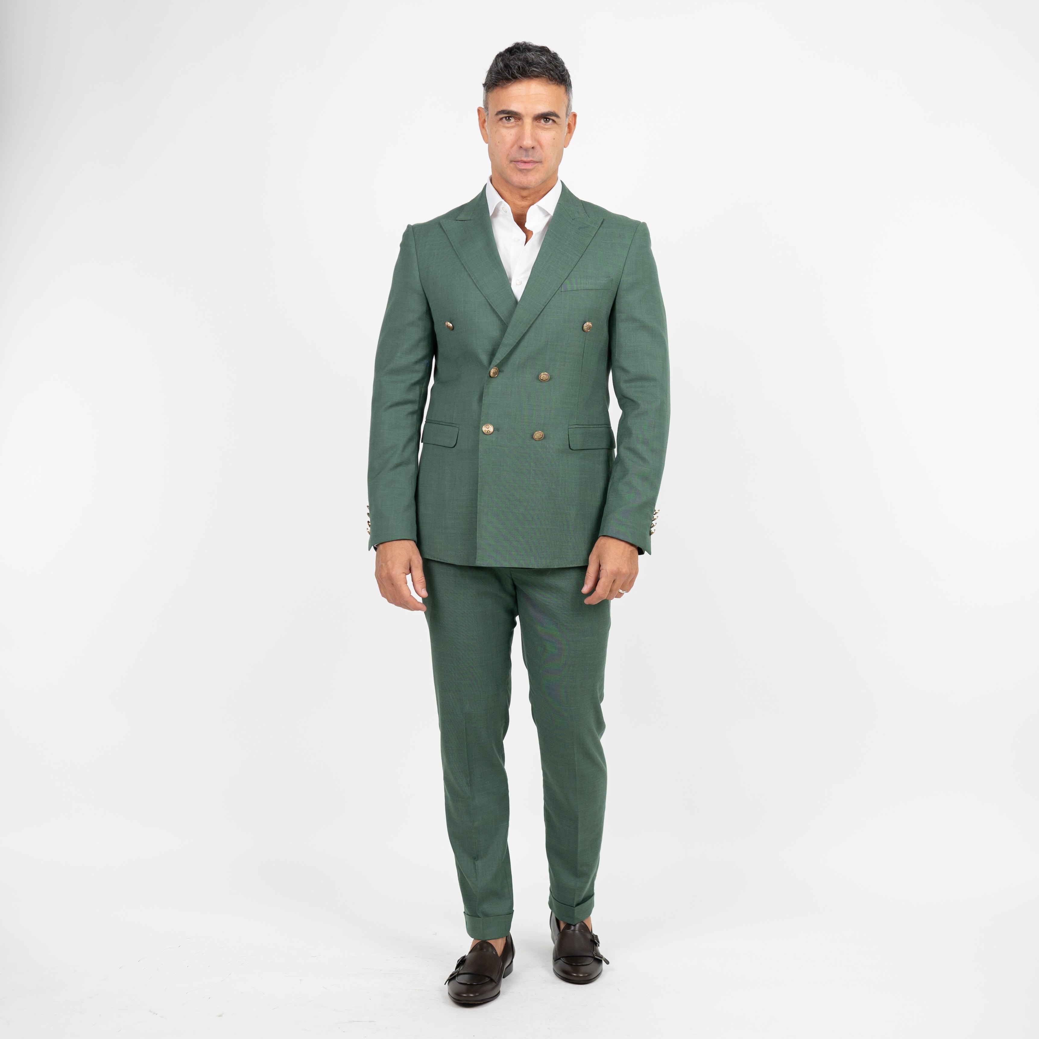 Abito doppio petto bottoni oro - Verde