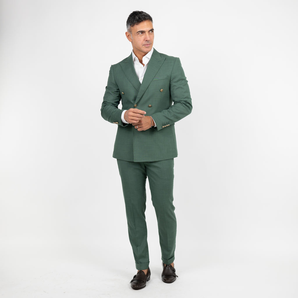 Abito doppio petto bottoni oro - Verde