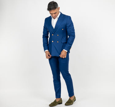 Double breasted suit with gold buttons - Royal blue