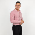 Camicia slim fit a righe strette - Rosso