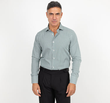 Slim-fit shirt with narrow stripes - Green