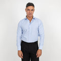 Camisa regular fit con rayas estrechas - Azul claro