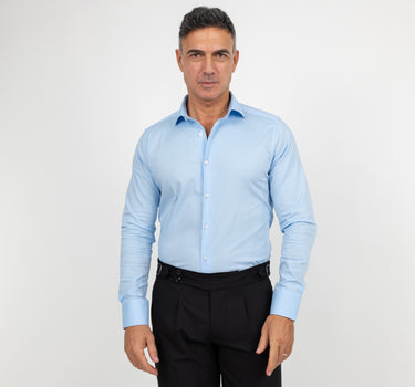 Solid color tailored shirt - Light blue
