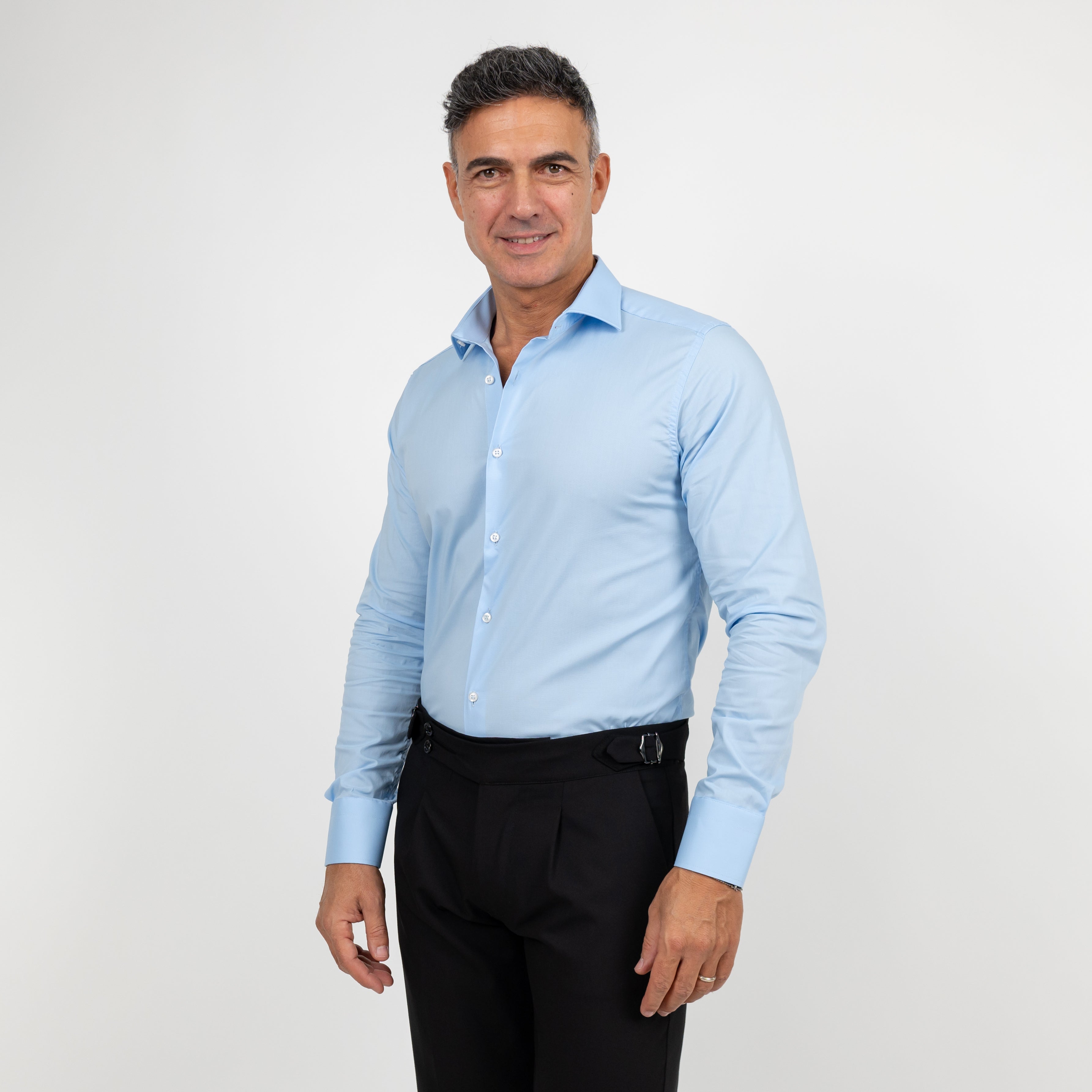 Camicia sartoriale tinta unita - Celeste