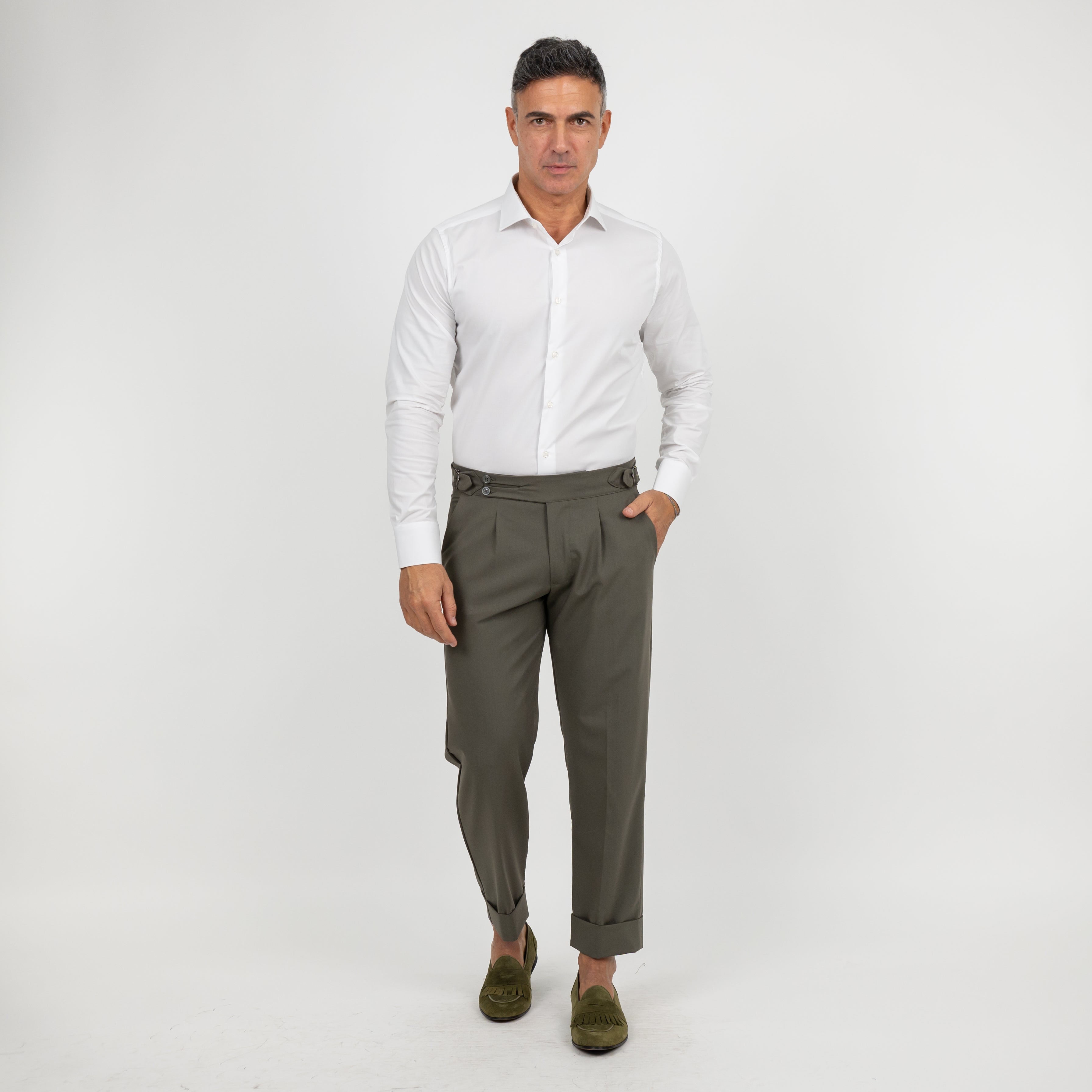 Camicia sartoriale tinta unita - Bianco